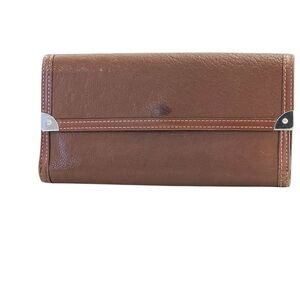 Louis Vuitton brown leather long wallet